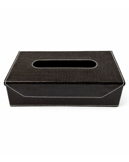 Black Croco Print Tissue Box