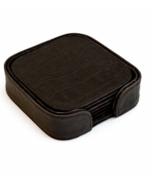 Black Pebbled Leather Cocktail Shaker