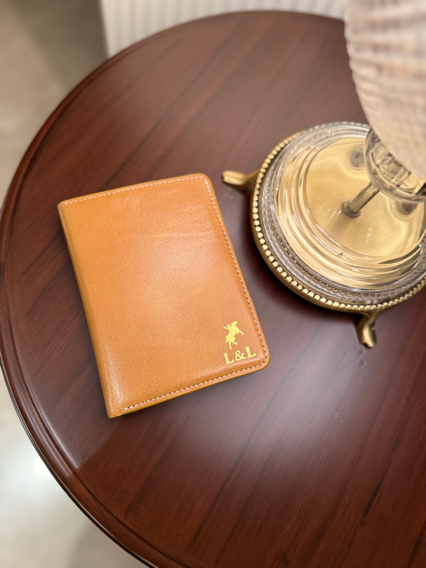 Leather Passport Holder Yellow