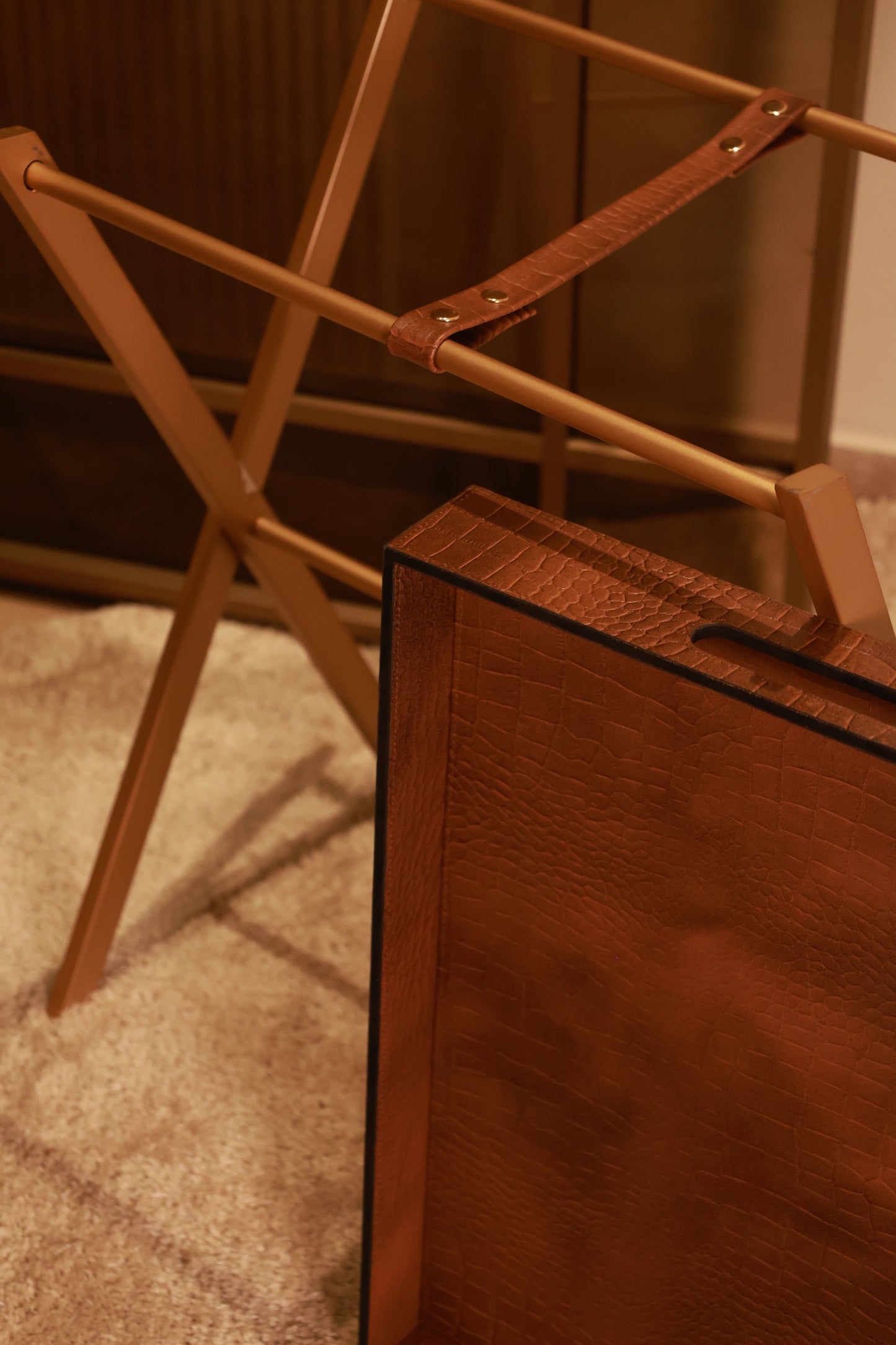 Leather Butler Tray Tan
