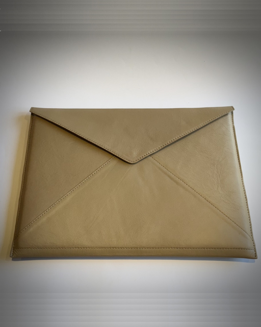 Beige Leather Laptop Sleeve