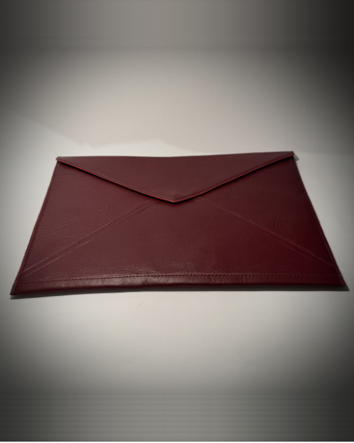 Maroon Leather Laptop Sleeve