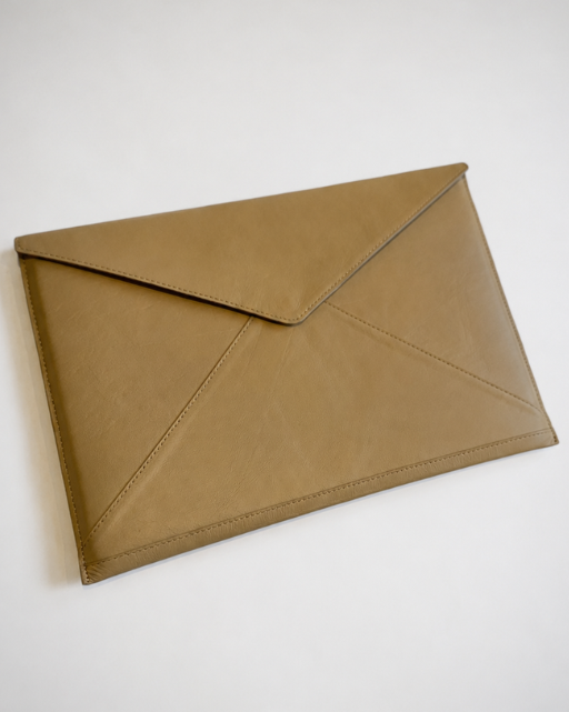 Beige Leather Laptop Sleeve
