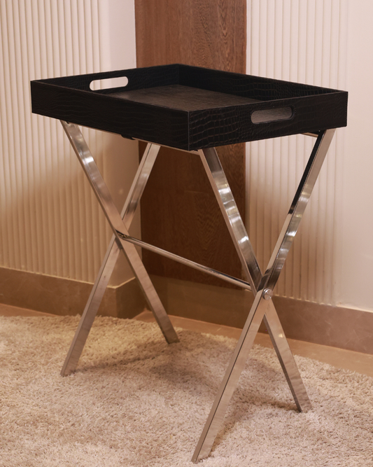 Leather Butler Tray Black