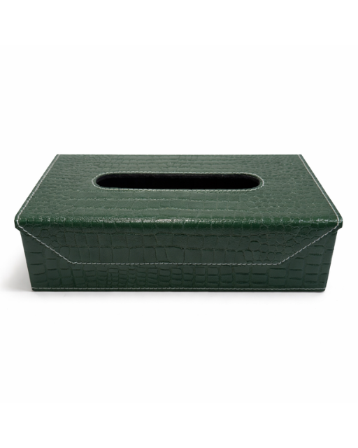 Green Croco Print Tissue Box