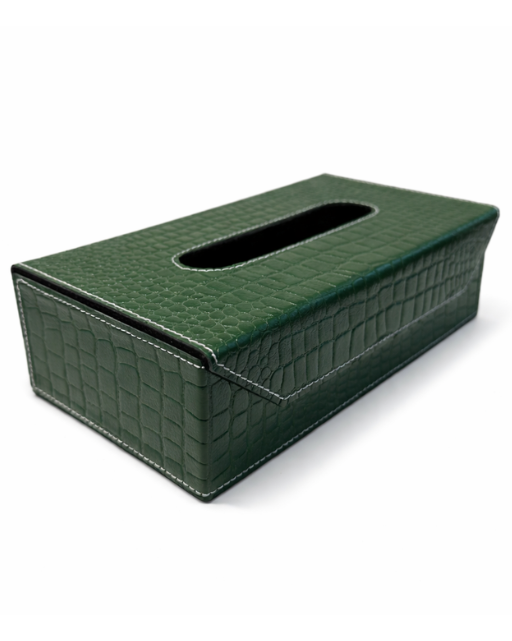 Green Croco Print Tissue Box