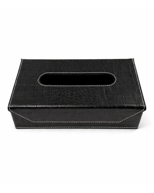 Black Croco Print Tissue Box