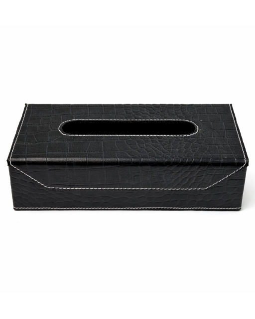 Blue Croco Print Tissue Box
