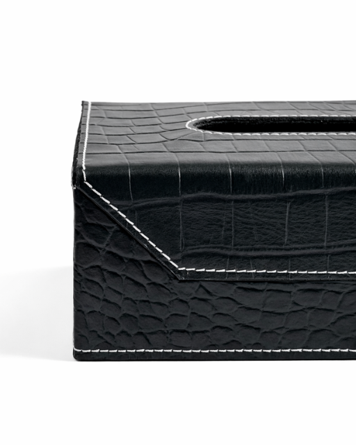 Blue Croco Print Tissue Box