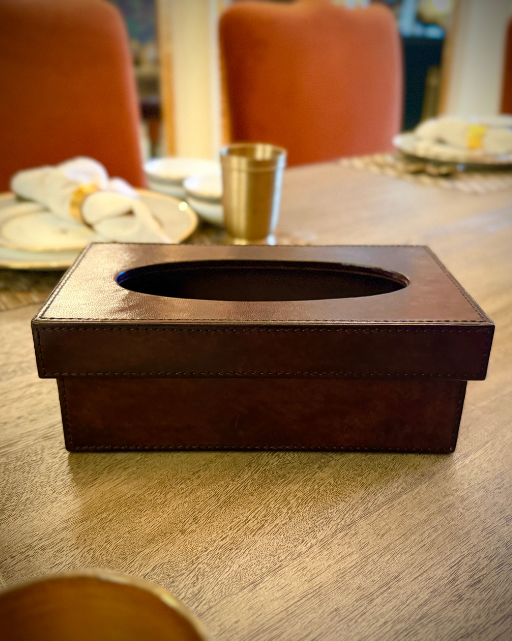 Premium Leather Tissue Box
