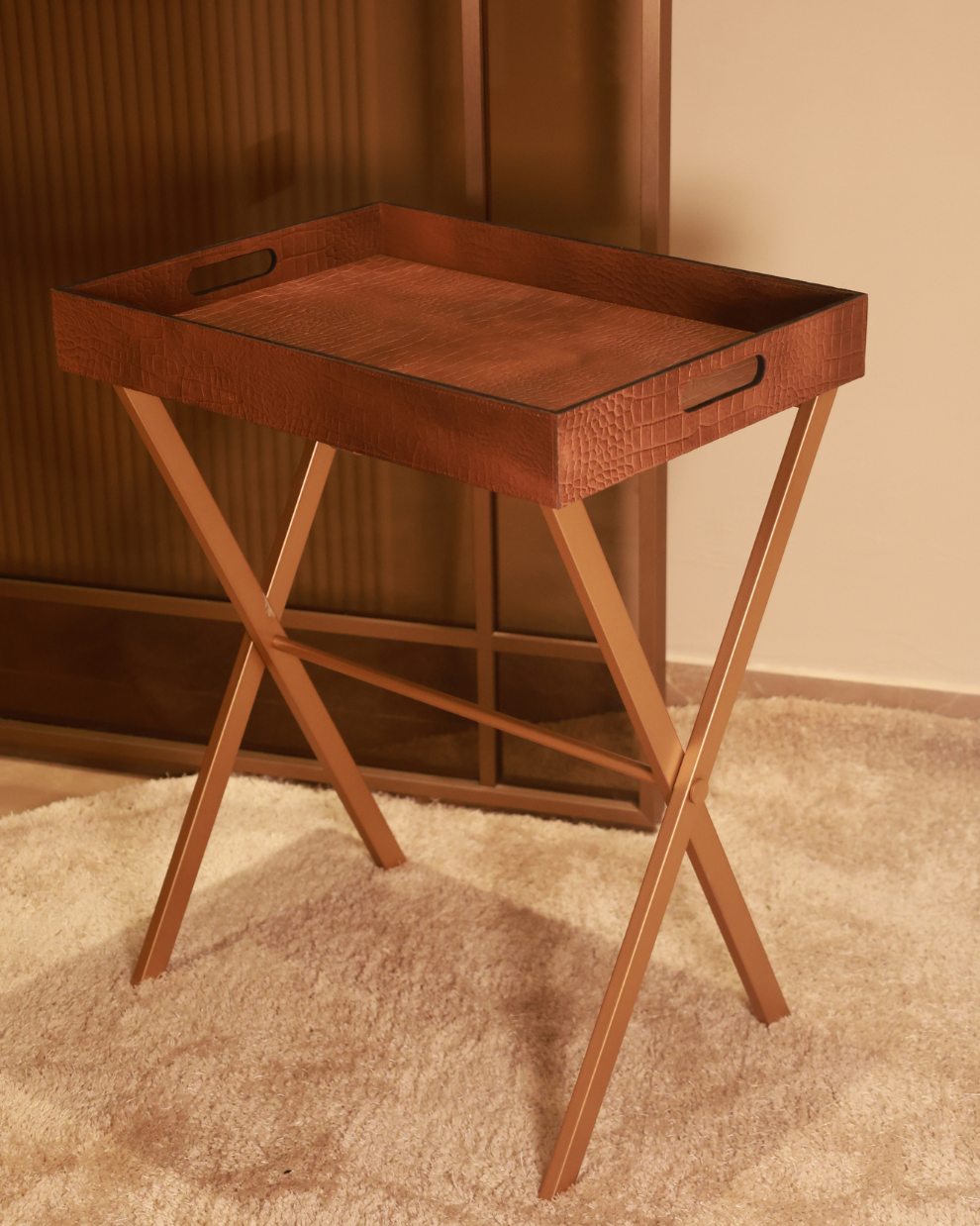 Leather Butler Tray Tan