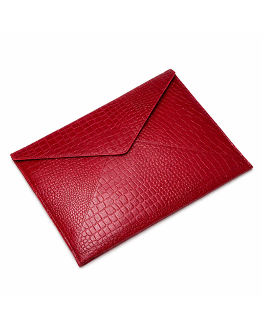 Red Croco Leather Laptop Sleeve