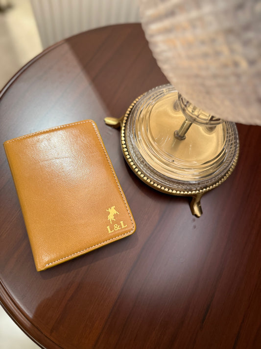 Leather Passport Holder Yellow