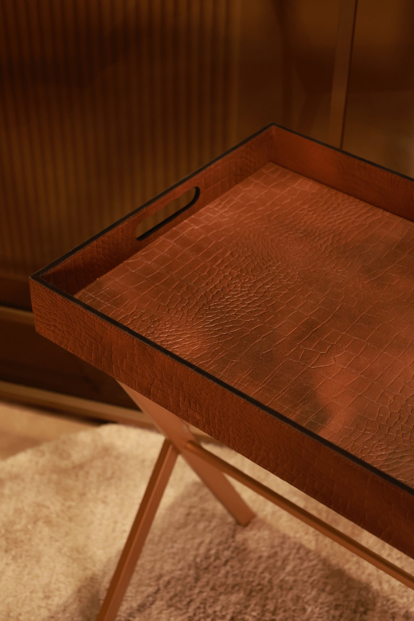 Leather Butler Tray Tan