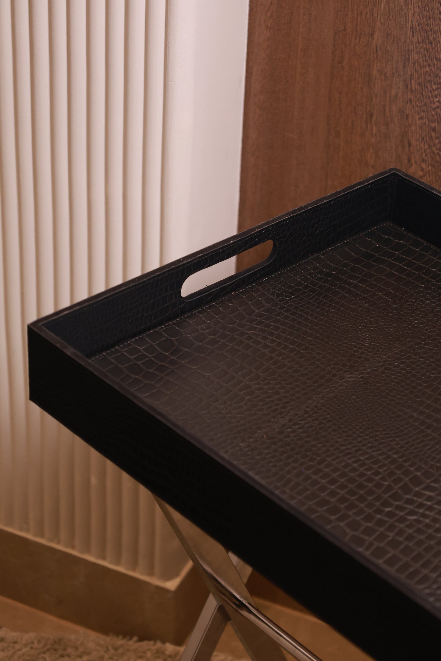 Leather Butler Tray Black