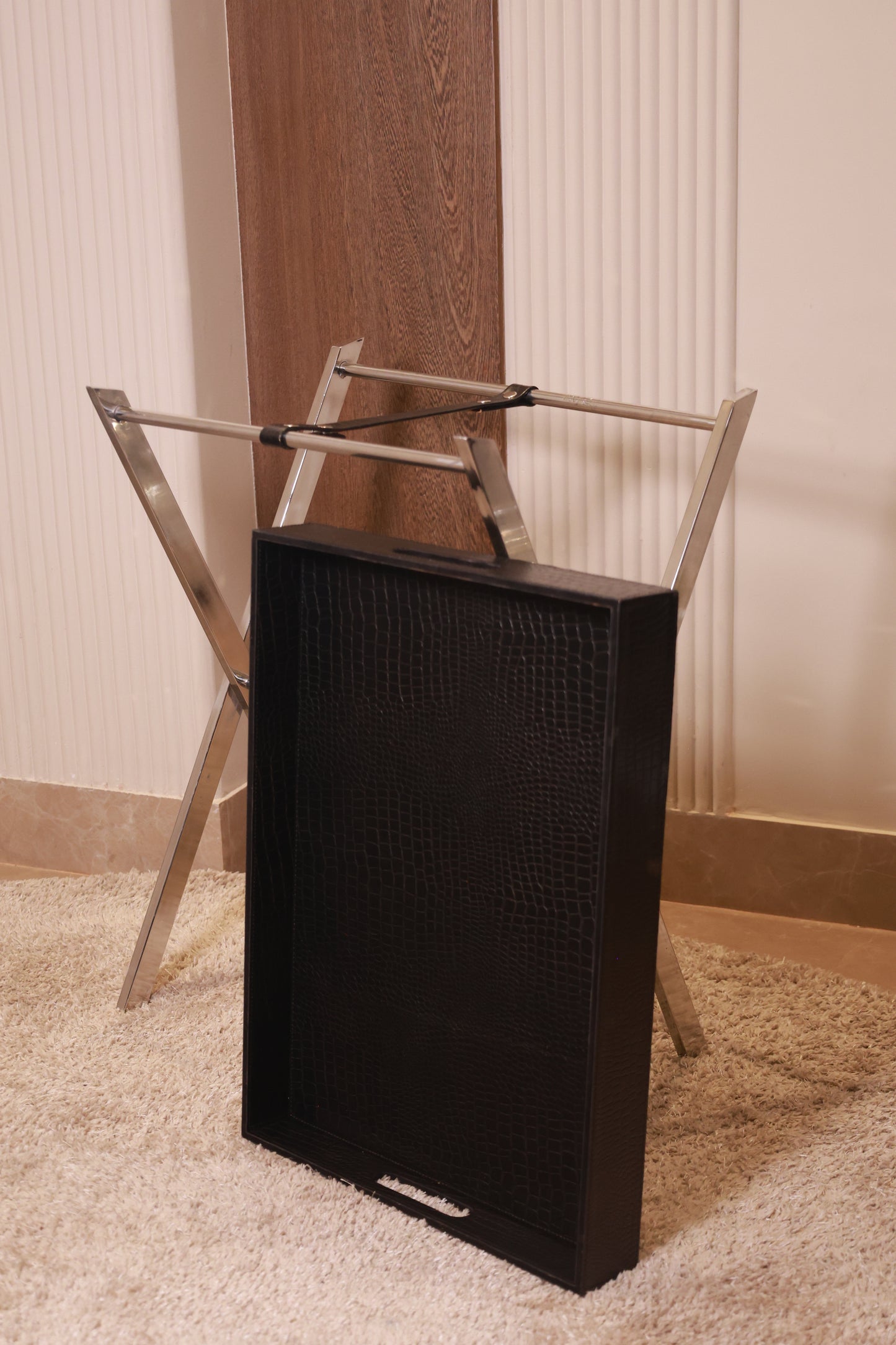 Leather Butler Tray Black