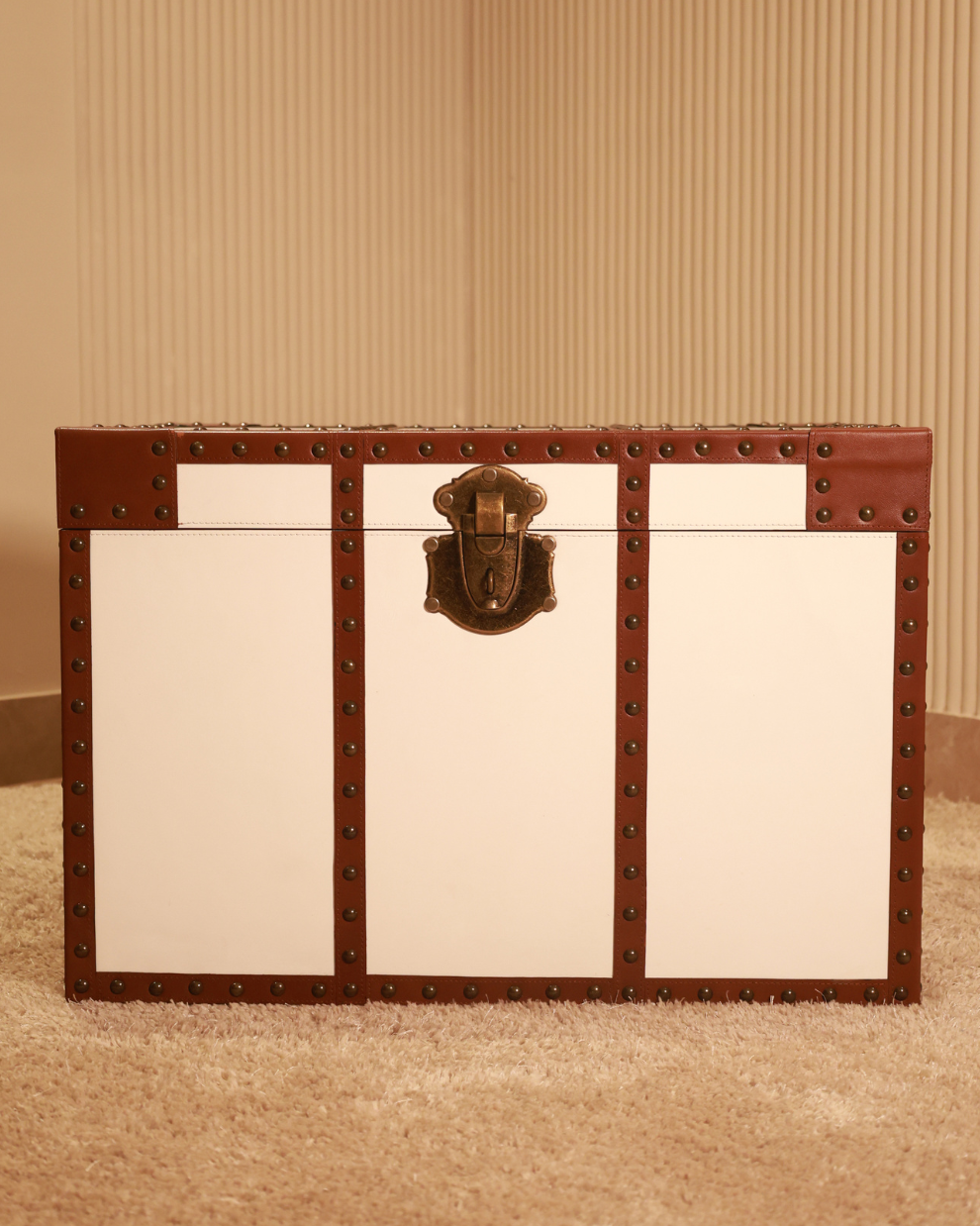 White Trunk with Brown Strips