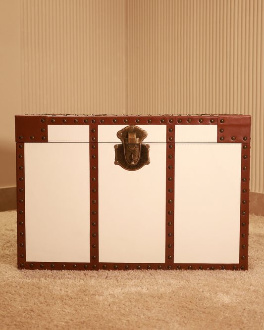 White Trunk with Brown Strips