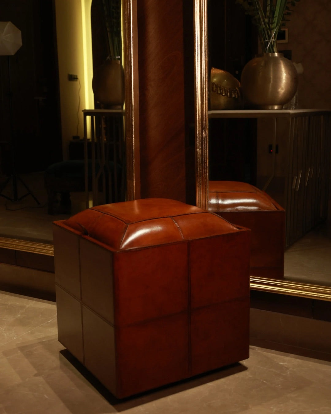 Premium Leather Ottoman